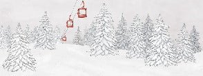 Papel pintado góndola roja montaña