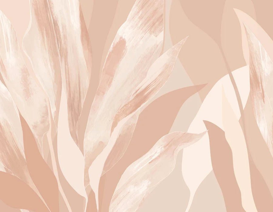 Papel pintado de tela floral nude