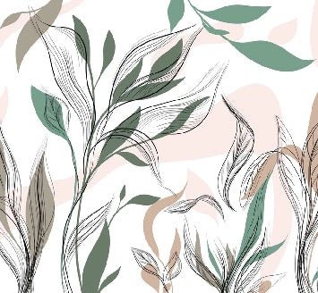 Papel pintado panorámico de flores gráficas