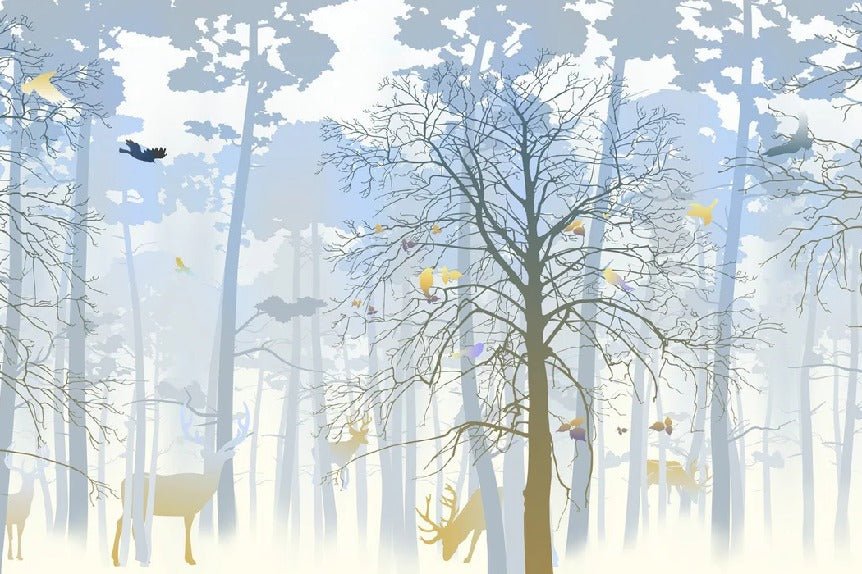 Papel pintado Naturaleza bosque azul y frescor del amanecer