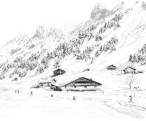 Papier peint Clusaz ski fond montagne Confins, XXL, tendance