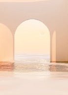 Papel pintado arco panorámico puesta de sol