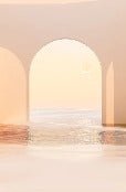 Papel pintado arco panorámico puesta de sol