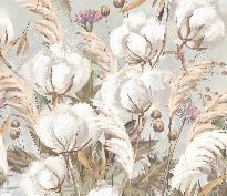 Papel pintado panorámico de flores de algodón