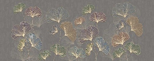 Papel pintado panorámico ginkgo asia de moda