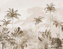 Papel pintado panoramico jungle eden sepia