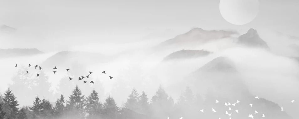 Papel pintado Niebla de montaña mística