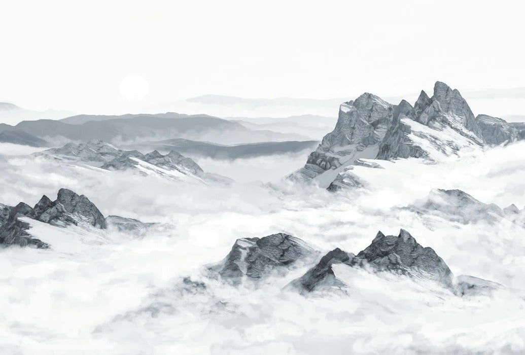 Papel pintado panorámico Montaña azul