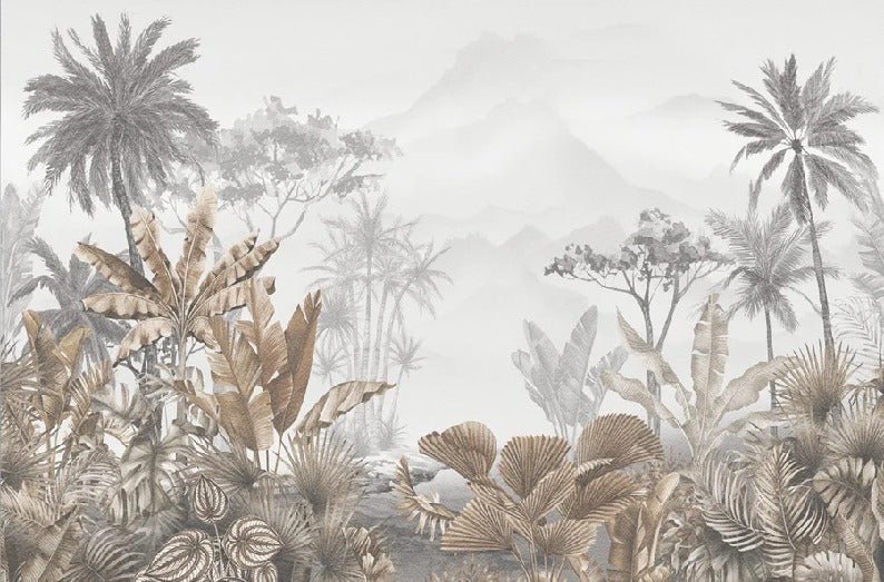 Papel pintado tropical sepia