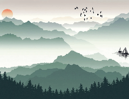 Papier peint montagne et voile sur le lac, XXL, tendance