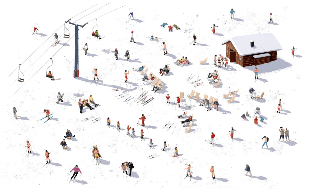 Papel pintado panorámico après ski