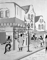 Papier peint wc Paris café en terrasse, XXL, tendance