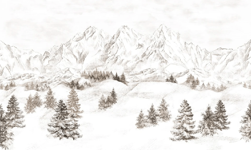 Papier peint montagne massif des Alpes, XXL, tendance