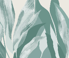 Papel pintado panorámico con motivos florales en verde agua