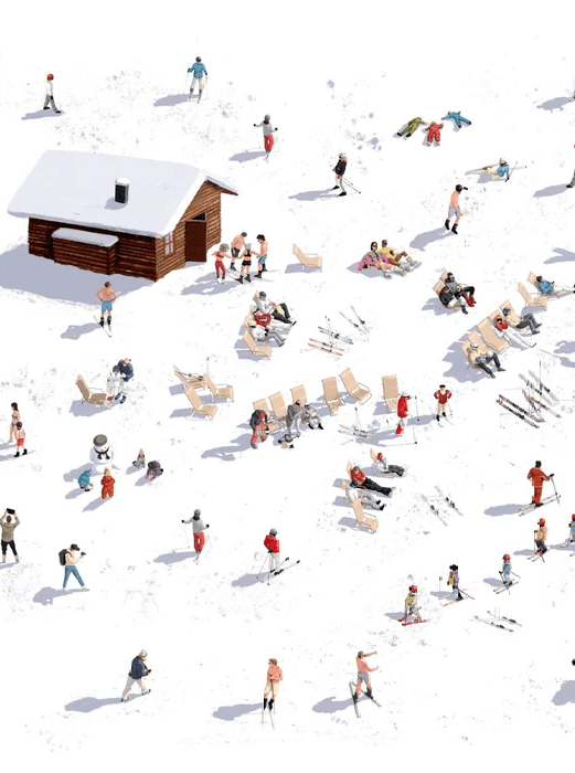 Papier peint panoramique après ski, XXL, tendance