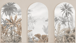 Papel pintado Arches tropicales sepia