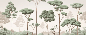 Papier peint brise légère pinède