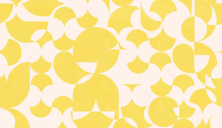 Papier peint rétro forme graphique jaune