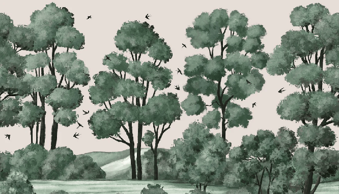 Papier peint paysage rivière forêt