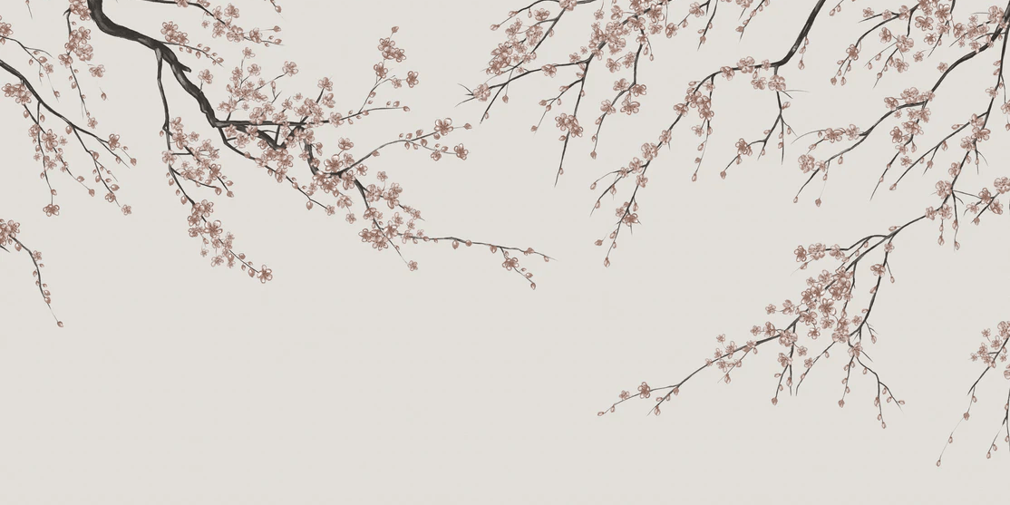 Papel pintado panorámico Sakura beige