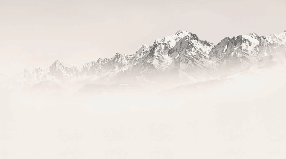 Papier peint Mont Blanc dans la brume sépia - Muralconcept