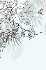 Papier peint wc tendance nature plante vert d'eau