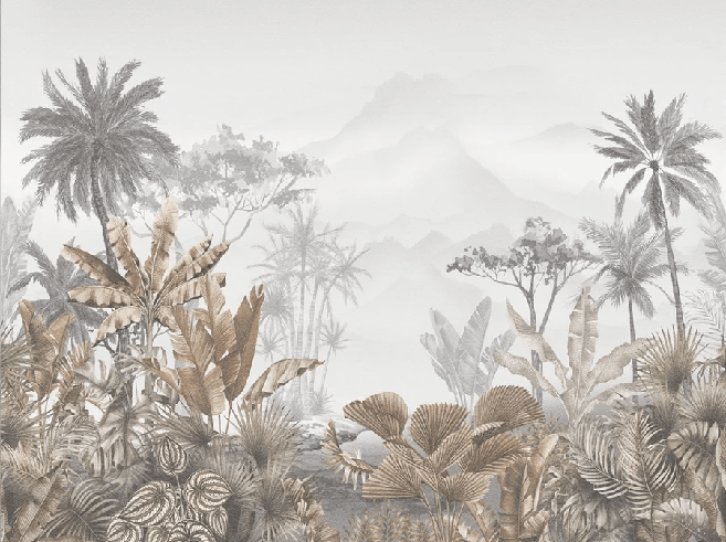 Papier peint tendance tropical sepia