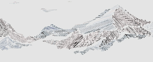 Papier peint restaurant montagne graphique style