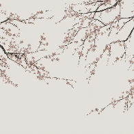 Papier peint panoramique Sakura beige