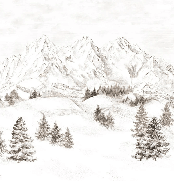 Papier peint montagne massif des Alpes - Muralconcept