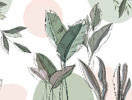 Papel pintado panorámico vegetal gráfico verde