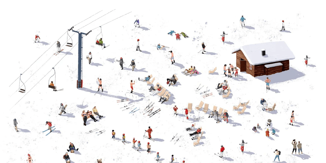 Papier peint panoramique après ski - Muralconcept