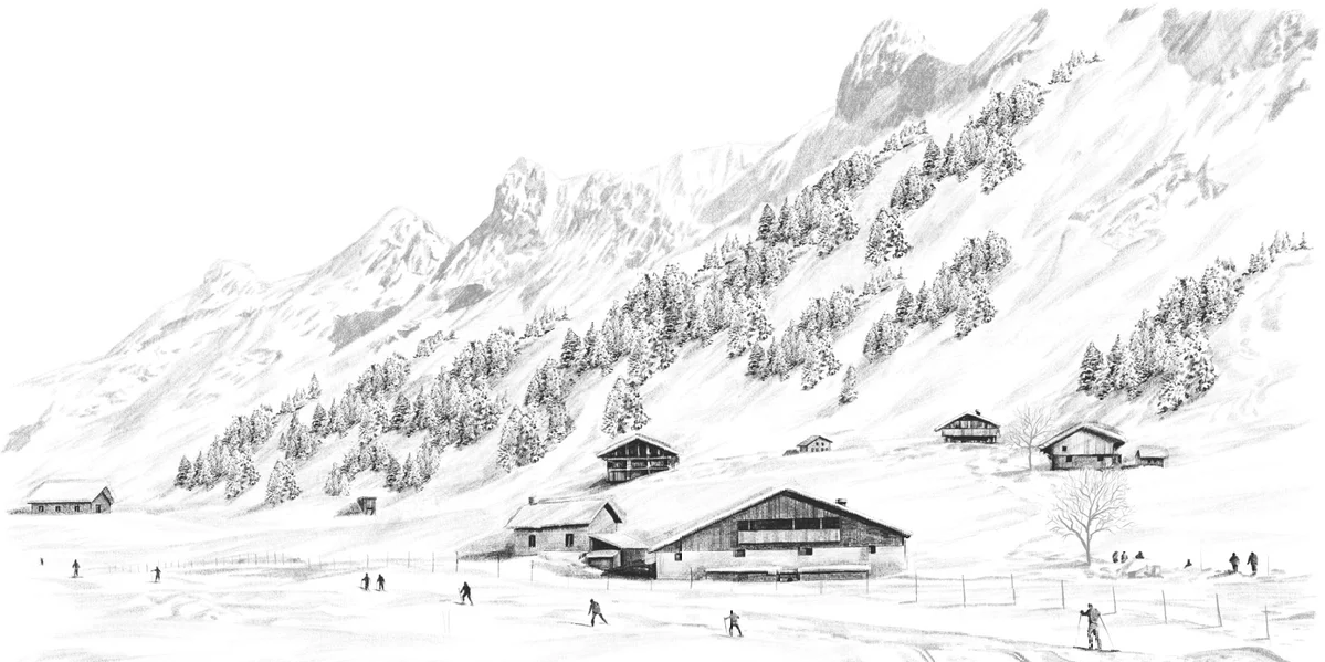 Papier peint Clusaz ski fond montagne Confins