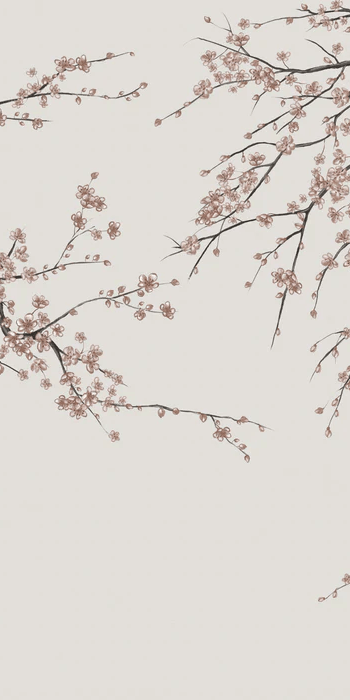 Papier peint panoramique Sakura beige, XXL, tendance