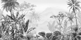 Papier peint tendance tropical noir et blanc