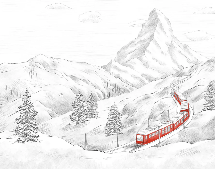 Papel pintado panorámico Monte Cervino