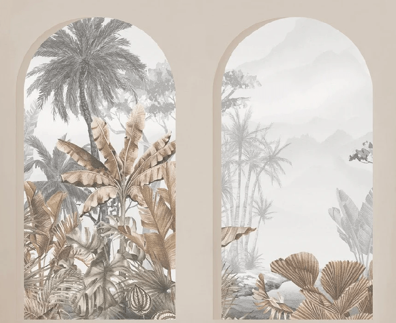 Papel pintado Arches tropicales sepia