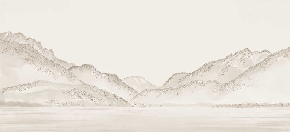 Papier peint lac Annecy sépia - Relief Pointillé - Muralconcept