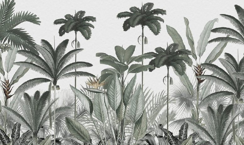 Panoramic jungle tree wallpaper