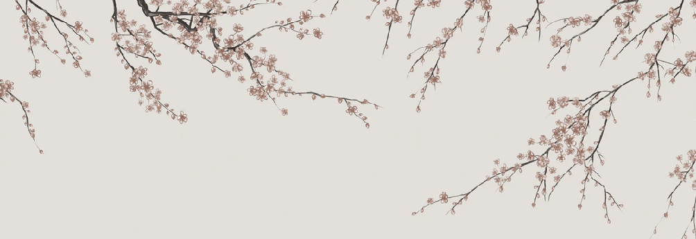 Papier peint panoramique Sakura beige