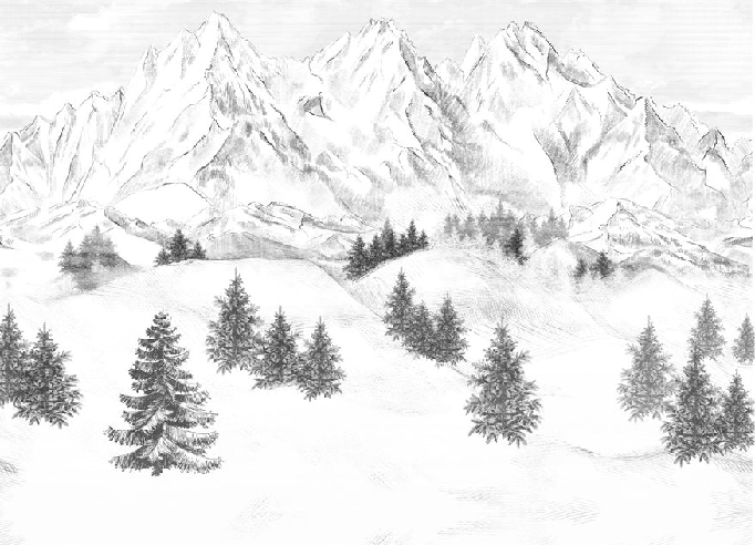 Papel pintado con las cumbres de Chamonix