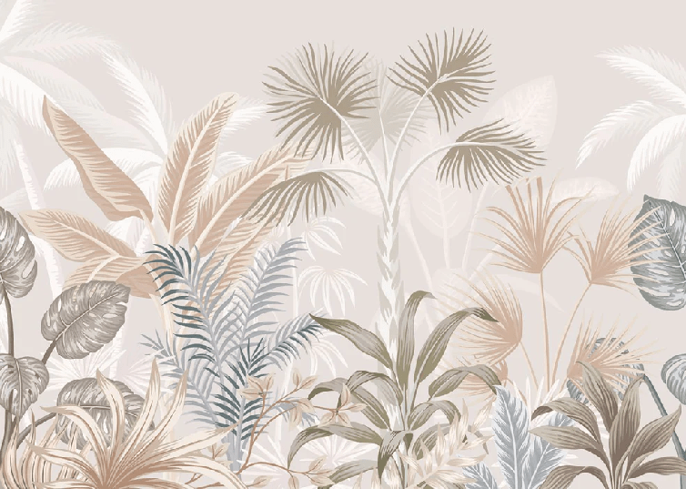 Papel pintado Panorámica de la jungla de terracota