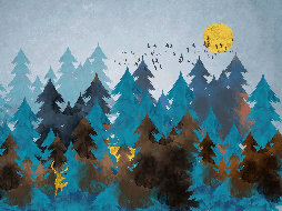 Papel pintado «Bosque abstracto inspirador» - Muralconcept