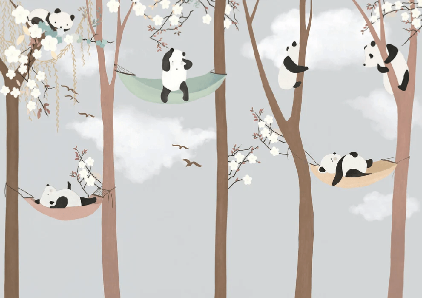 Papier peint chambre enfant panda