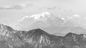 Papel pintado para baño «Montaña y cielo de los Aravis»