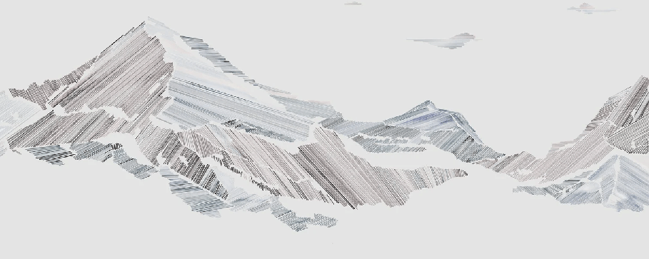 Papel pintado restaurante montaña estilo gráfico