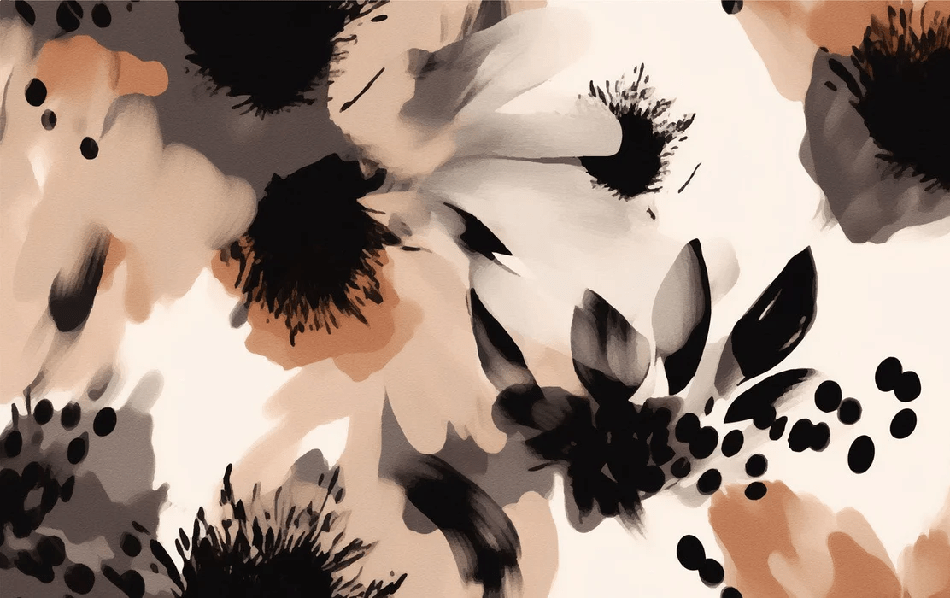 Papier peint fleur hypnotique, XXL, tendance