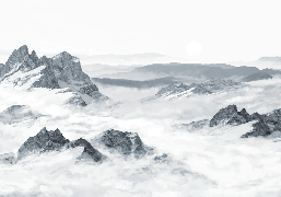 Papel pintado panorámico Montaña azul