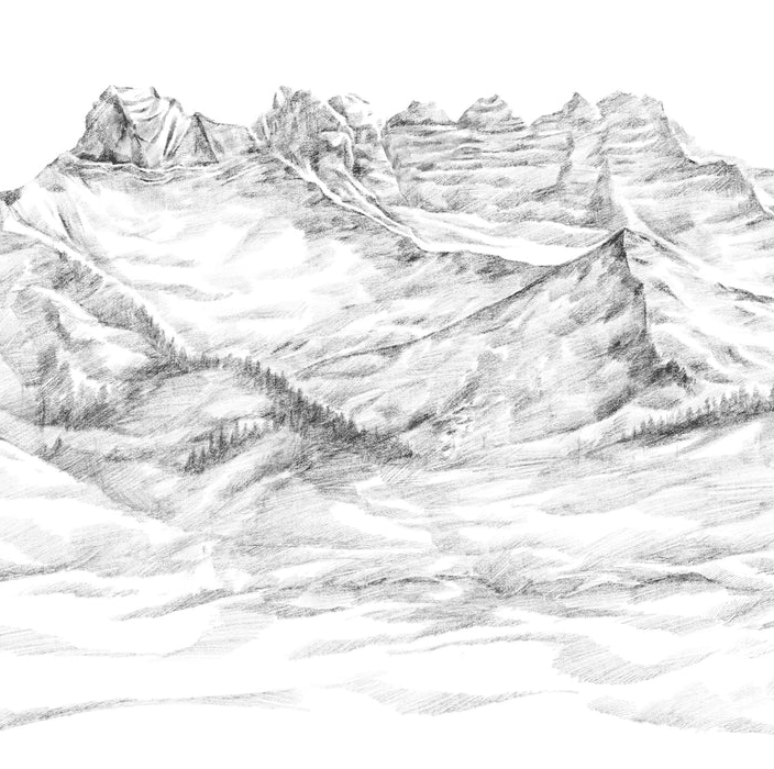 Papier peint montagne Suisse - Les dents du midi - Muralconcept