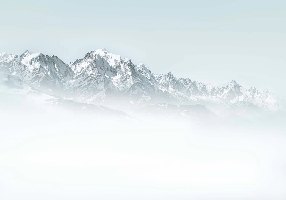 Papel pintado Mont Blanc en la niebla azul